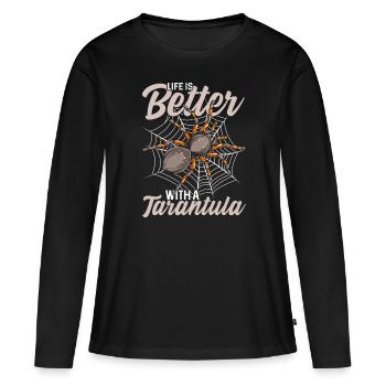 Araign? e - T-shirt manches longues Premium bio Femme - noir - Devant - Julia (174cm)