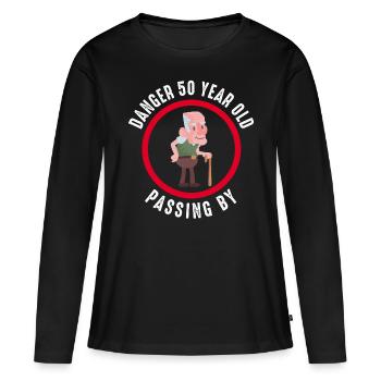 50 years men birthday gift 50 year old - Women's Premium Organic Long Sleeve Shirt - black - Front - Julia (174cm)