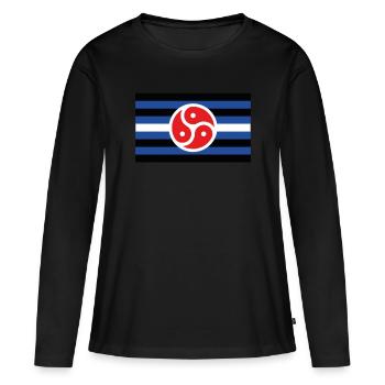 BDSM Flagge Symbol Dom Sub Fetisch Kinky Sex DDLG - T-shirt manches longues Premium bio Femme - noir - Devant - Julia (174cm)