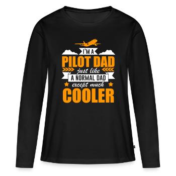 pilot - Women's Premium Organic Long Sleeve Shirt - black - Front - Julia (174cm)