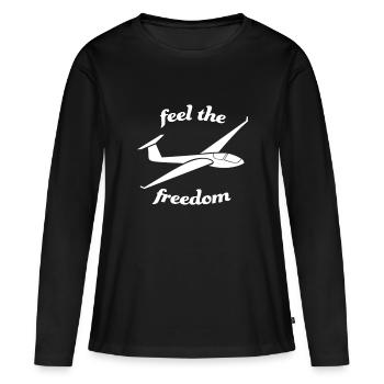 segelflug leidenschaft fallschirmspringen geschenk - Frauen Premium Bio Langarmshirt - Schwarz - Vorne - Julia (174cm)