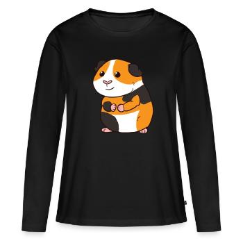 Cochon d'Inde - T-shirt manches longues Premium bio Femme - noir - Devant - Julia (174cm)