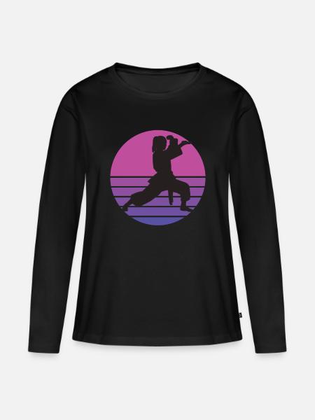 karate karate Mädchen karate Kinder Karate - Frauen Premium Bio Langarmshirt - Schwarz