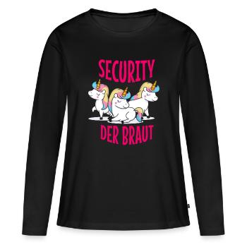 Sécurité de la mariée JGA enterrement de vie de jeune fille - T-shirt manches longues Premium bio Femme - noir - Devant - Julia (174cm)