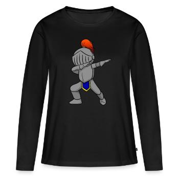 Chevalier - T-shirt manches longues Premium bio Femme - noir - Devant - Julia (174cm)