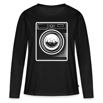 Déguisement en machine à laver Mardi Gras Halloween - T-shirt manches longues Premium bio Femme - noir - Devant - Julia (174cm)