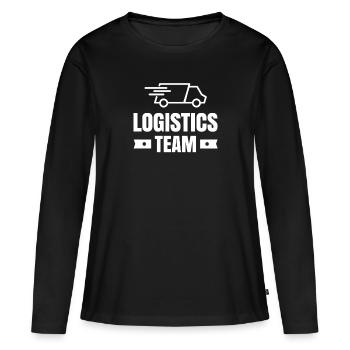 Cadeau d'expédition de logistique de l'équipe de logistique - T-shirt manches longues Premium bio Femme - noir - Devant - Julia (174cm)