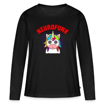 Neurofunk DnB Drumm & Bass Dubstep Festival Rave - Women's Premium Organic Long Sleeve Shirt - black - Front - Julia (174cm)