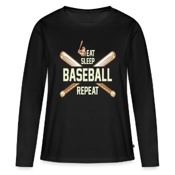 Baseball - Frauen Premium Bio Langarmshirt - Schwarz - Vorne - Julia (174cm)