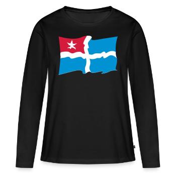 Crète - T-shirt manches longues Premium bio Femme - noir - Devant - Julia (174cm)