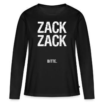 Lustige Sprüche Zack Zack - Frauen Premium Bio Langarmshirt - Schwarz - Vorne - Julia (174cm)