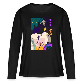 Cadeau nu nudiste nudiste - T-shirt manches longues Premium bio Femme - noir - Devant - Julia (174cm)