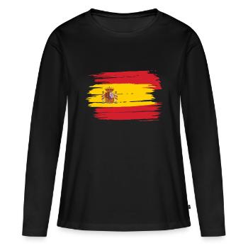 Drapeau espagnol - T-shirt manches longues Premium bio Femme - noir - Devant - Julia (174cm)