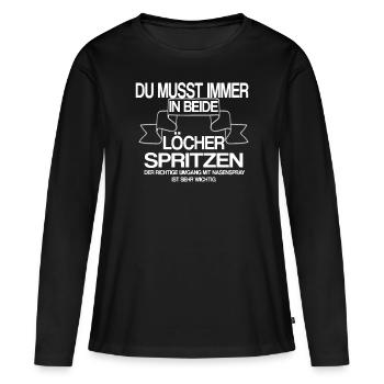 Sex Spruch Anal Porno Swinger - Frauen Premium Bio Langarmshirt - Schwarz - Vorne - Julia (174cm)