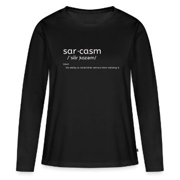 sarcasme - T-shirt manches longues Premium bio Femme - noir - Devant - Julia (174cm)