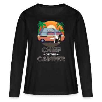 Wohnwagen Geschenk Camper Geschenk - Frauen Premium Bio Langarmshirt - Schwarz - Vorne - Julia (174cm)