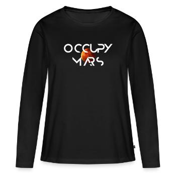 Occupy Mars Terraform Design - T-shirt manches longues Premium bio Femme - noir - Devant - Julia (174cm)