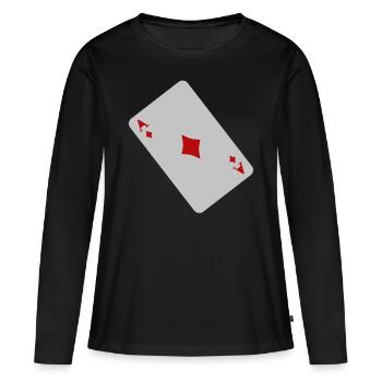 Karo As - T-shirt manches longues Premium bio Femme - noir - Devant - Julia (174cm)