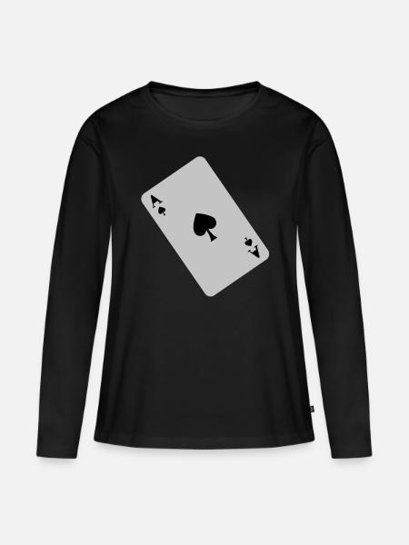 Pik As - Frauen Premium Bio Langarmshirt - Schwarz