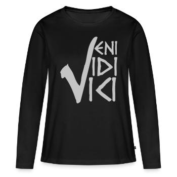 VENI VIDI VICI - T-shirt manches longues Premium bio Femme - noir - Devant - Julia (174cm)