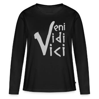 VENI VIDI VICI - T-shirt manches longues Premium bio Femme - noir - Devant - Julia (174cm)