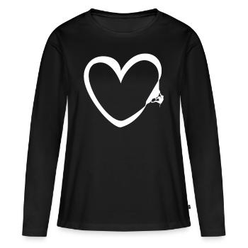 Klettern Herz Kletterer Geschenk Bergsport Natur - Frauen Premium Bio Langarmshirt - Schwarz - Vorne - Julia (174cm)