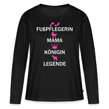 Fußpflegerin Mama Pediküre Nagelstudio Geschenk - Frauen Premium Bio Langarmshirt - Schwarz - Vorne - Julia (174cm)