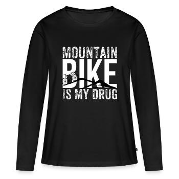 Mountainbike Mountainbikes Mountainbiker - Frauen Premium Bio Langarmshirt - Schwarz - Vorne - Julia (174cm)