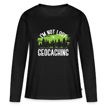 geocaching, cache, gps, geocache, geocacher, logbu - Women's Premium Organic Long Sleeve Shirt - black - Front - Julia (174cm)