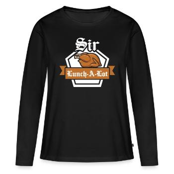 Sir Lunch a Lot Schlemmer Feinschmecker disant - T-shirt manches longues Premium bio Femme - noir - Devant - Julia (174cm)