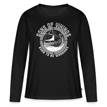 Sons Of Vikings Raid Vikings Nordistes Asgard - T-shirt manches longues Premium bio Femme - noir - Devant - Julia (174cm)