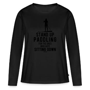 Stand up paddle - T-shirt manches longues Premium bio Femme - noir - Devant - Julia (174cm)