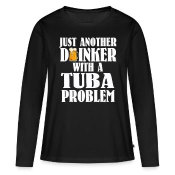 Tuba orchestre bière drôle musique musicien cadeau - T-shirt manches longues Premium bio Femme - noir - Devant - Julia (174cm)