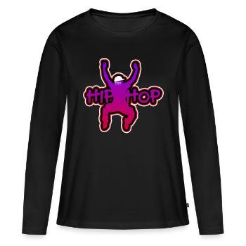 Hip Hop Vêtements Hip Hop Fête Hip Hop - T-shirt manches longues Premium bio Femme - noir - Devant - Julia (174cm)
