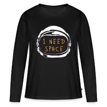 NASA - T-shirt manches longues Premium bio Femme - noir - Devant - Julia (174cm)
