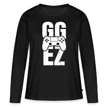 Gamer progamer gg ez noob chemise cadeau de joueur - T-shirt manches longues Premium bio Femme - noir - Devant - Julia (174cm)
