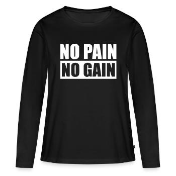 On a rien sans rien - T-shirt manches longues Premium bio Femme - noir - Devant - Julia (174cm)