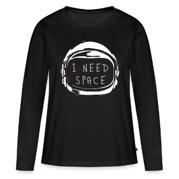 NASA - T-shirt manches longues Premium bio Femme - noir - Devant - Julia (174cm)