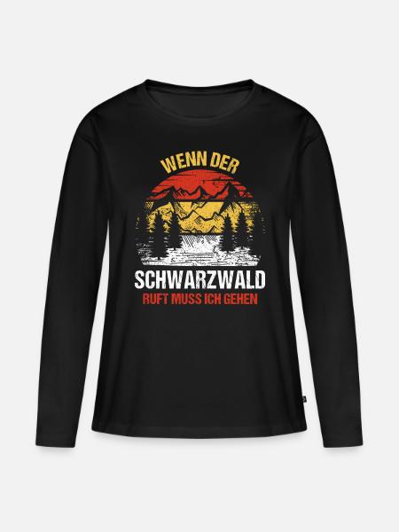 Schwarzwald Schwarzwälder Geschenk - Frauen Premium Bio Langarmshirt - Schwarz
