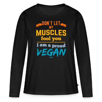Vegan Vegan Veganism Veggie Gift - T-shirt manches longues Premium bio Femme - noir - Devant - Julia (174cm)