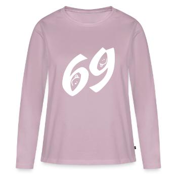 Sexe cadeaux de sexe dictons pervers 69 position - T-shirt manches longues Premium bio Femme - rose poudré - Devant - Julia (174cm)