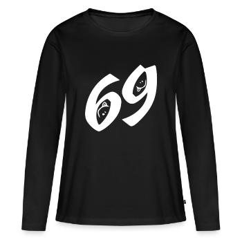 Sexe cadeaux de sexe dictons pervers 69 position - T-shirt manches longues Premium bio Femme - noir - Devant - Julia (174cm)