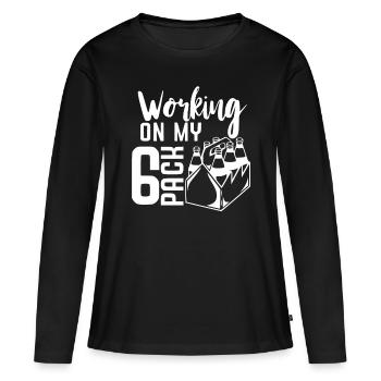 Bière bière cadeau bière buveur bière - T-shirt manches longues Premium bio Femme - noir - Devant - Julia (174cm)
