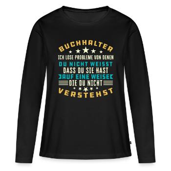 Buchhalter Buchhalter Buchhaltung - Frauen Premium Bio Langarmshirt - Schwarz - Vorne - Julia (174cm)