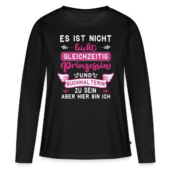 Buchhalter Buchhalter Buchhaltung - Frauen Premium Bio Langarmshirt - Schwarz - Vorne - Julia (174cm)