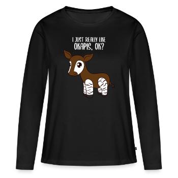 okapi - Women's Premium Organic Long Sleeve Shirt - black - Front - Julia (174cm)