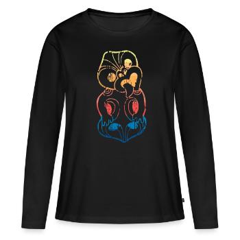 Haka Nouvelle-Zélande Maori - T-shirt manches longues Premium bio Femme - noir - Devant - Julia (174cm)