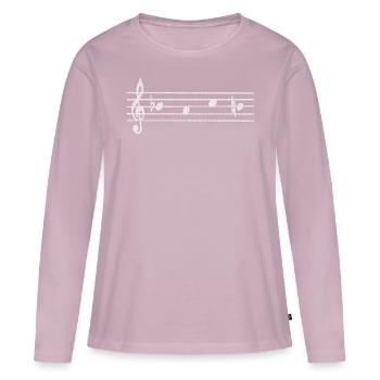 Motif BACH comme notes de musique Johann Sebastion Bach - T-shirt manches longues Premium bio Femme - rose poudré - Devant - Julia (174cm)