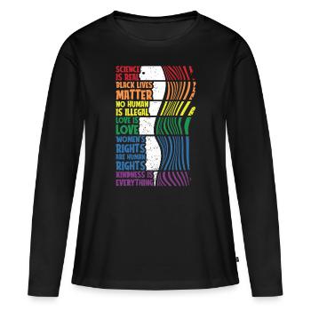Anti Rassismus gegen Rassismus rassismus - Frauen Premium Bio Langarmshirt - Schwarz - Vorne - Julia (174cm)