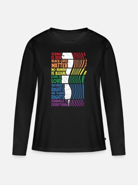 Anti Rassismus gegen Rassismus rassismus - Frauen Premium Bio Langarmshirt - Schwarz